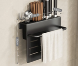 ChefSpace Wall-Mounted Knife Holder with Cutting Board Storage – Stainless Steel | Space-Saving Kitchen Organizer
