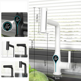 Digital Temperature Display Waterfall Bathroom Sink Faucet with Adjustable Spout Mixer