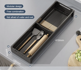 SlideDry Adjustable Pull-Out Dish & Utensil Organizer – Kitchen Drawer & Cabinet Storage Solution