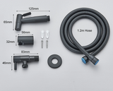 AquaClean Black Bidet Faucet – Stainless Steel Wall-Mounted WC Shower Sprayer (Shattaf Set)