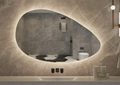 Luminaire Irregular LED Bathroom Mirror – Smart Touch, Creative Backlit Design