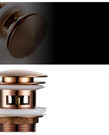 RoseFlow Luxury Rose Gold Pop-Up Bathroom Sink Drain – Solid Brass Stopper with Corrosion Protection