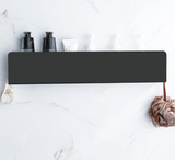 Matte Black Aluminum Wall Shelf Organizer with Hooks – Bathroom Storage Rack | Space Saving | Rustproof Design