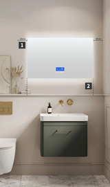 LuxoClear SmartGlow LED Bathroom Mirror – 60” x 80” Anti-Fog Vanity Mirror with Temperature Display & 3-Color Dimmable Lighting