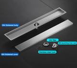 LuxDrain Invisible Gold Shower Floor Drain – 5.5-Inch 304 Stainless Steel Tile-In Drain with Odor Trap