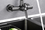 Wall Mounted Stainless Steel Kitchen Faucet with 4 Spray Modes and 360° Swivel Mixer