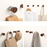 WalnutElegance Traditional Handmade Wall Hooks– 1 to 6 Walnut Wood Hooks for Jackets, Hats & Decor