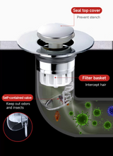 CleanSeal ProFlow Universal Pop-Up Drain Stopper & Hair Catcher – 2-in-1 Anti-Clog Sink, Shower & Bathtub Drain Filter