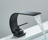 Sleek Waterfall Bathroom Faucet with Single Handle – Modern Brass Basin Mixer for Hot and Cold Water