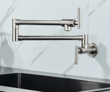 Brushed Gold Wall Mount Kitchen Faucet Premium – Single Cold Water Tap | 360° Swivel Spout | Space Saving Design