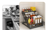 SpiceTower FlexRack Pro – 3-Tier Foldable Metal Spice Rack & Countertop Organizer