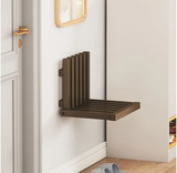 Ultra-Narrow Folding Wall Bench – Drill-Free Solid Bamboo Entryway Stool | Space-Saving Nordic Design