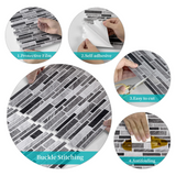 LuxeMarmer Black & White Marble Wall Stickers – Self-Adhesive, Waterproof Tile Decals (1–12 Pieces)