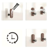 NordicWood Wall Hooks – Walnut Wood, Self-Adhesive & Multifunctional (2 or 5 Pieces)