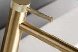 GoldKnurl One Luxe 360 – Brushed Gold Bathroom Faucet with 360° Swivel Spout | Solid Brass Single-Handle Vanity Sink Mixer