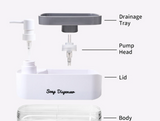 DualPress Pro Kitchen Soap Dispenser – Manual 2-Way Press Pump, Refillable & Removable Dish Soap System for Sink & Countertop