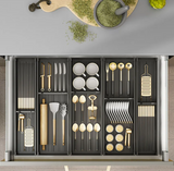 SlideDry Adjustable Pull-Out Dish & Utensil Organizer – Kitchen Drawer & Cabinet Storage Solution
