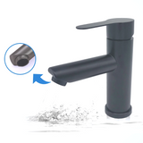 Matte Black Bathroom Sink Faucet with Single Handle Hot and Cold Mixer