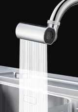 AquaTwist HydroFlow 4-Mode Swivel Kitchen Faucet – 360° Rotating Pull-Control Sink Mixer with Waterfall, Spray & Pressure Stream