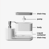 SoapStation Ultra 5-in-1 Sink Organizer – Dual Soap Dispenser, Sponge Holder, Cloth Rack & Drip Tray Kitchen Cleaning System