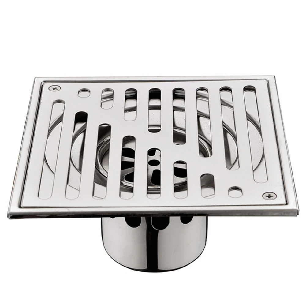 TileFlow Square Invisible Shower Floor Drain – 304 Stainless Steel Tile-In Drain Cover with Odor Trap