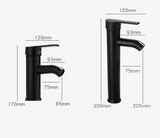 Matte Black Stainless Steel Bathroom Sink Faucet with Single Handle Hot and Cold Mixer