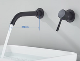 Aureva LuxaWall Elite – Brushed Gold Wall-Mount Concealed Bathroom Faucet | Solid Brass Luxury Sink Mixer