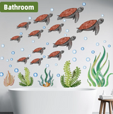 SeaWorld 3D Underwater Wall Stickers – Turtle, Dolphin & Fish Kids Room Décor