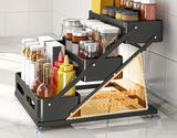 SpiceTower FlexRack Pro – 3-Tier Foldable Metal Spice Rack & Countertop Organizer