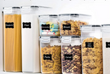 FreshLock Airtight Food Storage Containers Set – 7 Piece BPA Free Kitchen Organizer | Stackable Pantry Boxes | Labels & Marker Included