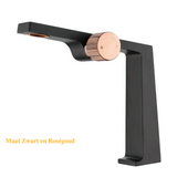 AurumFlow Luxe Rosé Gold Single-Handle Bathroom Faucet – Designer Warm & Cold Mixer