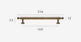 BrassElegance Solid Brass Antique T-Bar Cabinet Handle – Vintage American Furniture Pull