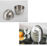 LuxBin Mini Stainless Steel Trash Can – 1.5L Compact Desk Bin with Swing Lid