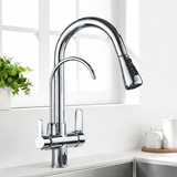 Black Kitchen Faucet with Filtered Water System, Pull-Out Sprayer and 360° Rotation