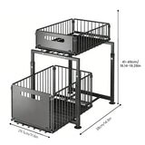 2 Tier Pull Out Cabinet Organizer Premium – Adjustable Under Sink Storage Rack | Sliding Drawer Basket | Spice Jar Storage Solution