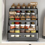SpiceTower FlexRack Pro – 3-Tier Foldable Metal Spice Rack & Countertop Organizer