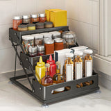 SpiceTower FlexRack Pro – 3-Tier Foldable Metal Spice Rack & Countertop Organizer