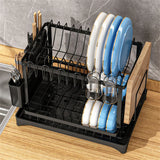 StackDry Pro 2-Tier Dish Drying Rack – Space-Saving Kitchen Drainer with Auto-Drain Spout, Heavy-Duty Steel Frame & Countertop Organizer