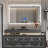 LumiTherm XL SmartGlow Pro LED Bathroom Mirror – 24” x 48” Anti-Fog Lighted Vanity Mirror with Temperature Display & Dimmable 3-Color Lighting