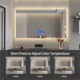 LuxoClear SmartGlow LED Bathroom Mirror – 60” x 80” Anti-Fog Vanity Mirror with Temperature Display & 3-Color Dimmable Lighting