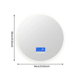 LumiTemp 24” Round Smart LED Bathroom Mirror – Anti-Fog Lighted Vanity Mirror with Temperature Display & 3-Level Dimmable Brightness