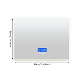 LuxoClear SmartGlow LED Bathroom Mirror – 60” x 80” Anti-Fog Vanity Mirror with Temperature Display & 3-Color Dimmable Lighting