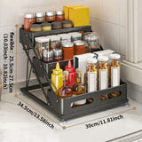 SpiceTower FlexRack Pro – 3-Tier Foldable Metal Spice Rack & Countertop Organizer
