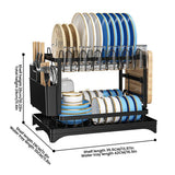 StackDry Pro 2-Tier Dish Drying Rack – Space-Saving Kitchen Drainer with Auto-Drain Spout, Heavy-Duty Steel Frame & Countertop Organizer