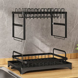 StackDry Pro 2-Tier Dish Drying Rack – Space-Saving Kitchen Drainer with Auto-Drain Spout, Heavy-Duty Steel Frame & Countertop Organizer