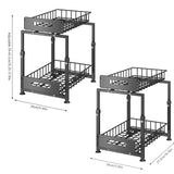 2 Tier Pull Out Cabinet Organizer Premium – Adjustable Under Sink Storage Rack | Sliding Drawer Basket | Spice Jar Storage Solution