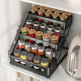 SpiceTower FlexRack Pro – 3-Tier Foldable Metal Spice Rack & Countertop Organizer