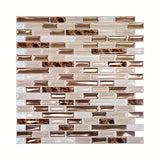 Golden Mosaic Luxe – Peel & Stick Wall Tiles | Elegant Gold 3D Mosaic, Waterproof