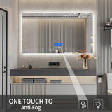 LuxoClear SmartGlow LED Bathroom Mirror – 60” x 80” Anti-Fog Vanity Mirror with Temperature Display & 3-Color Dimmable Lighting