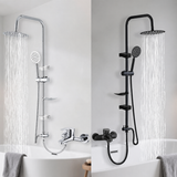 Rainfall Shower System with Handheld Sprayer – Adjustable Bathtub Shower Set in Black or Chrome Finish